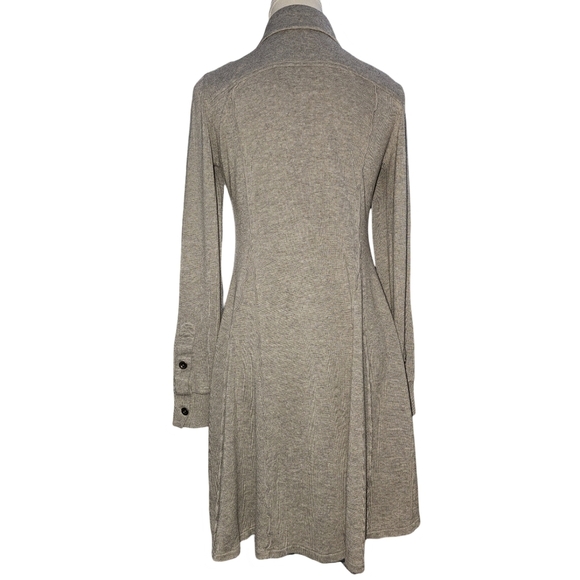 Free People Gray Collared Button Dress Cardigan Size Small - Picture 2 of 16